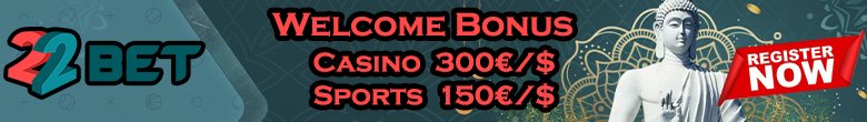 22Bet Casino Welcome Bonus