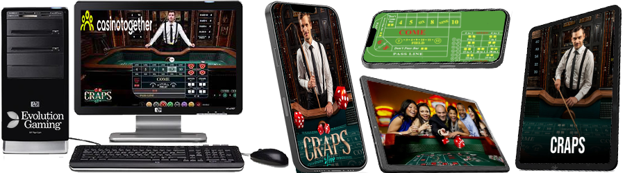 Play Evolution Gaming´s Live Craps on computer, tablet or mobile whenever