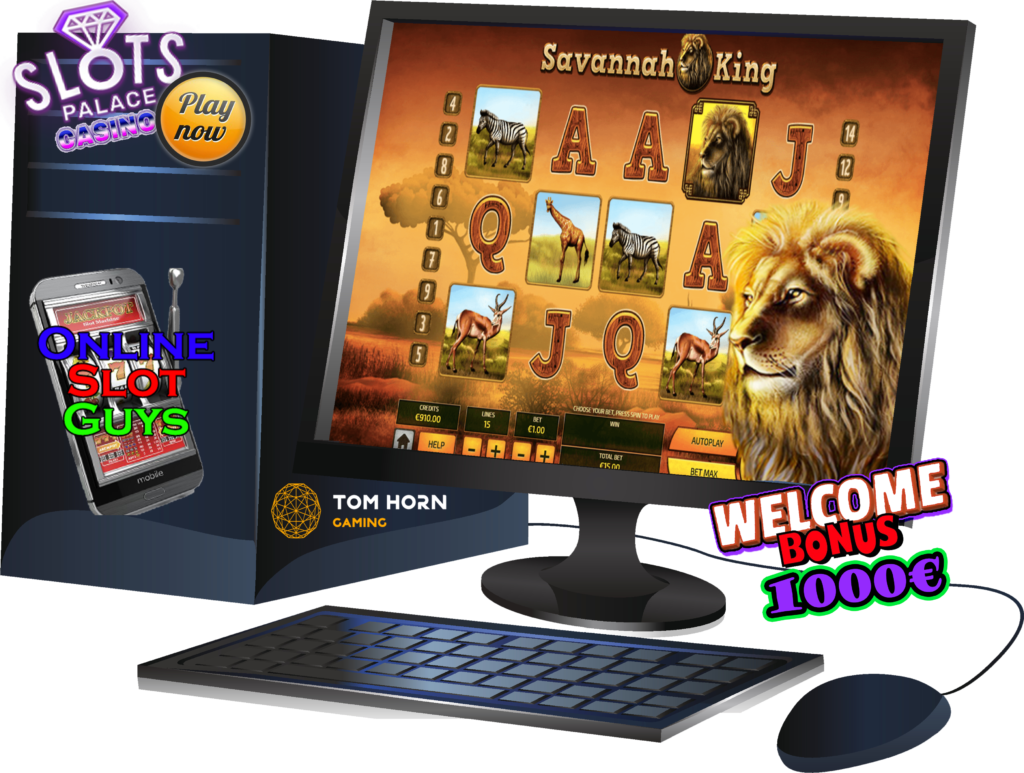 Play Savannah King slot at Slots Palace Casino